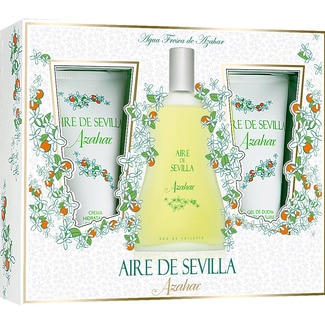 AIRE DE SEVILLA Azahar Schuber mit Eau de Toilette für Sie Naturelle Spray 150 ml + Duschgel Tube 150 ml + Peeling-Körperlotion Tube 150 ml