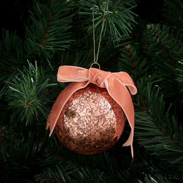 Bola de cristal mercurizada Lazo Velvet Navidad