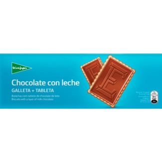 El Corte Inglés Bolachas Cobertas com Chocolate de Leite embalagem 150 g