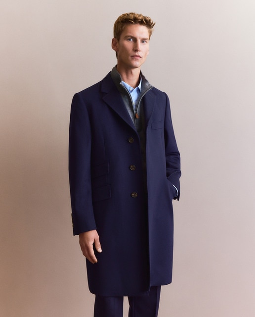 Abrigo clásico de paño con lana - casmere de hombre