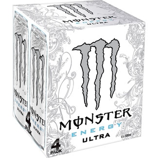 Ultra White bebida energética con taurina y ginseng pack 4 latas 50 cl - Monster Energy