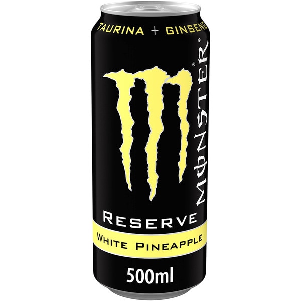 Energydrink mit Taurin und Ginseng Reserve weißer Ananasgeschmack Dose 50 cl