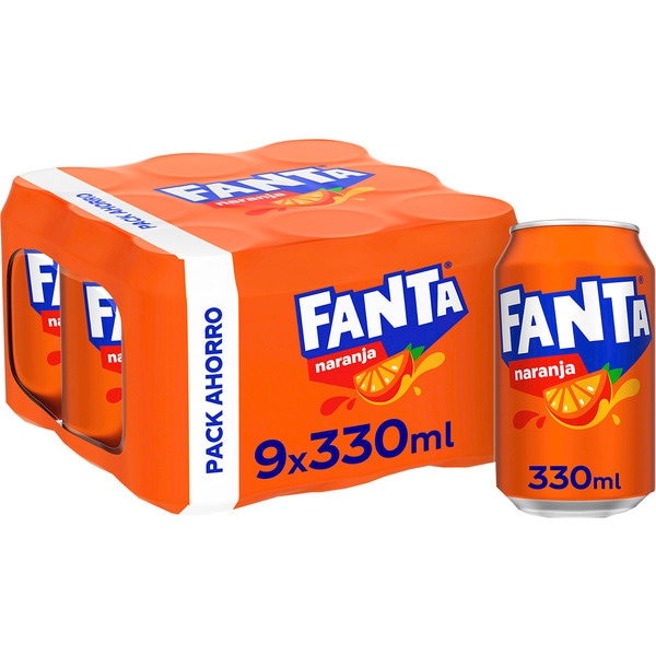 Orangenerfrischungsgetränk mit Kohlensäure, 9er-Pack Dosen 33 cl