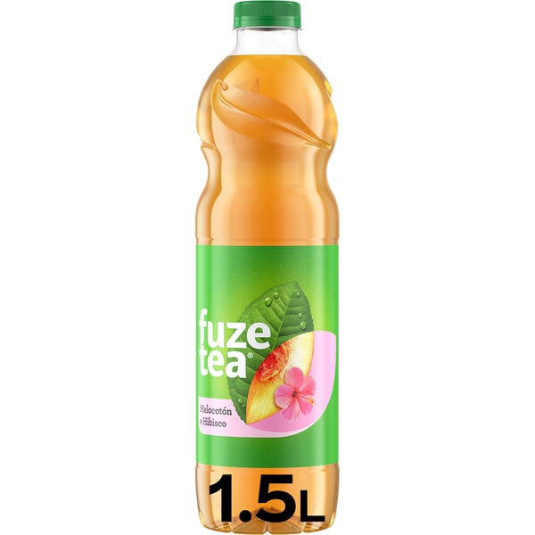 Erfrischungsgetränk aus schwarzem Tee Pfirsich und Hibiskus Flasche 1,5 l