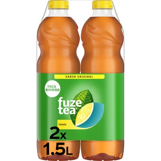 FUZE TEA Teegetränk Zitrone Originalgeschmack 2er-Pack Flaschen 1,5 l