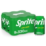 Sparkling lemon-lime soft drink 9-pack tins 33 cl