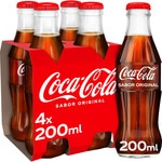 Cola-Erfrischungsgetränk original, 4er-Pack Flaschen 20 cl (Glasbehälter)