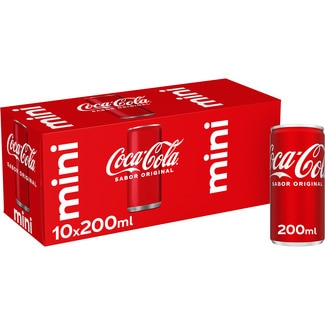 COCA-COLA mini original cola soft drink 10-pack tins 20 cl
