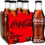 Cola-Erfrischungsgetränk zuckerfrei 4er-Pack Flaschen 20 cl (Glasbehälter)