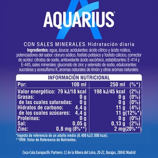Bebida isotónica sabor limón botella 50 cl - Aquarius