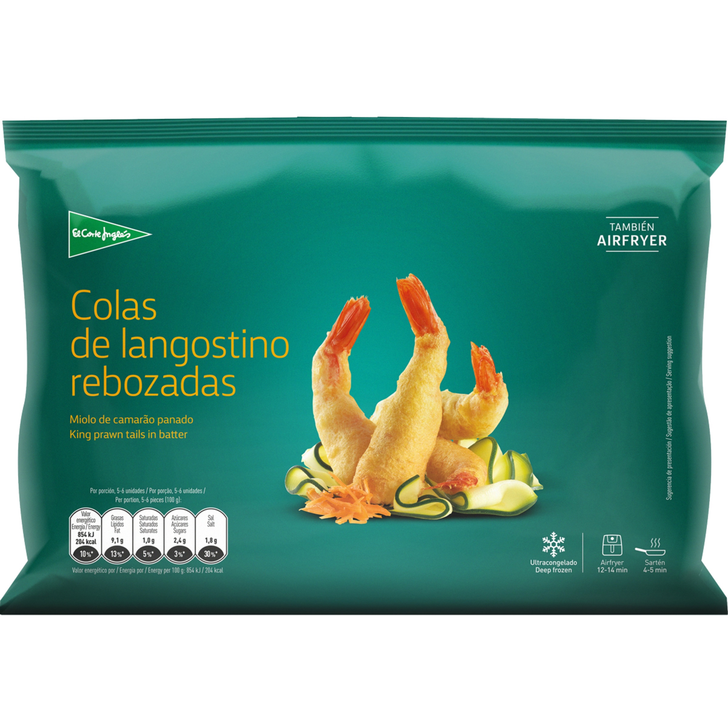 colas de langostino rebozadas