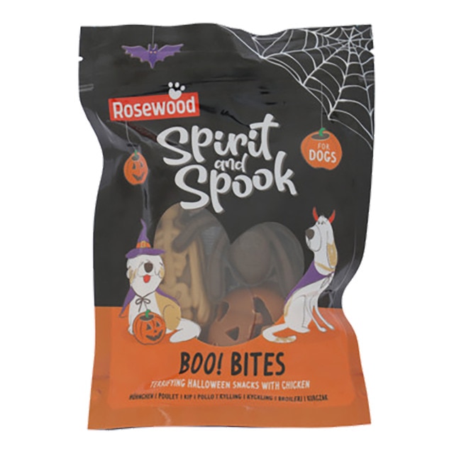 Rosewood – Snack para perros adultos figuras pollo y calabaza Rosewood 100 g.