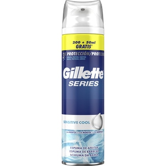 GILLETTE SERIES espuma de afeitar refrescante con eucalipto para piel sensible spray 200 ml + 50 ml gratis