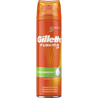 GILLETTE FUSION 5 Rasierschaum Ultra Sensitive mit Aloe Vera Dosierspender 250 ml Für empfindliche Haut