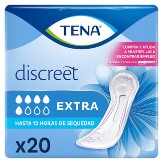 TENA Discreet compresa de incontinencia extra con instadry zone bolsa 20 unidades