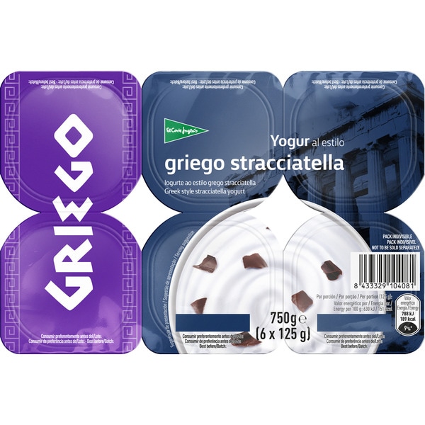 Griechischer Joghurt mit Stracciatella, 6er-Pack Einheiten 125 g