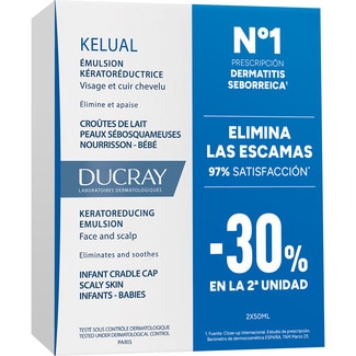 DUCRAY emulsión queratorreductora para eliminar la costra láctea del cuero cabelludo del bebe Rohr 50 ml + tubo 50 ml