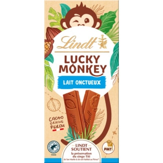 Lindt Chocolate de Leite Lucky Monkey embalagem 100 g