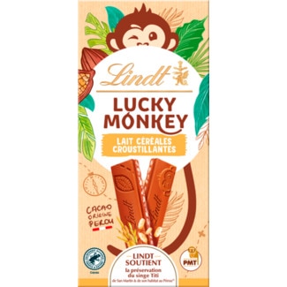 Lindt Chocolate Choco Crispy Lucky Monkey embalagem 100 g