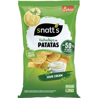 SNATT'S NatuChips sabor Sour Cream a base de cereales, patata y soja bolsa 85 g