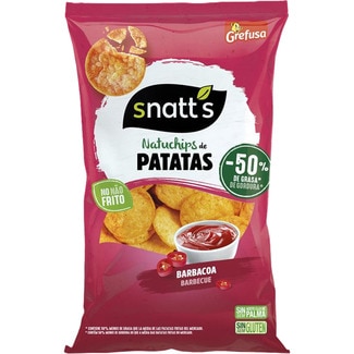 SNATT'S NatuChips sabor Barbacoa a base de cereales, patata y soja 100% naturales bolsa 85 g