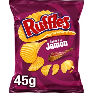 RUFFLES gewellte Chips Schinkengeschmack glutenfrei Tasche 45 g