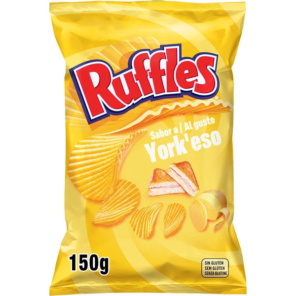 York'eso wavy crisps ham and cheese flavour bag 150 g