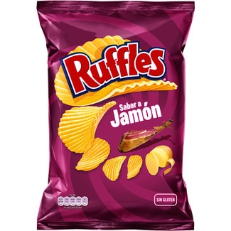 Patatas fritas onduladas sabor Jamón Sin Gluten bolsa 150 g - Ruffles