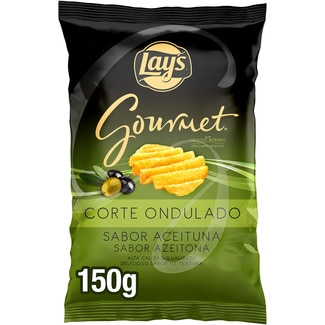 LAY'S patatas fritas sabor aceituna corte ondulado bolsa 150 g neto escurrido