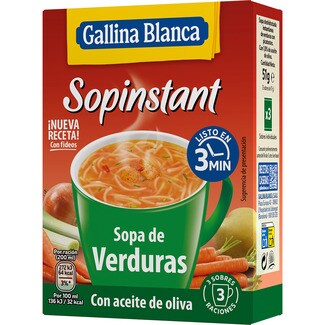 Sopinstant sopa de verduras pack 3 sobres 20 g - Gallina Blanca