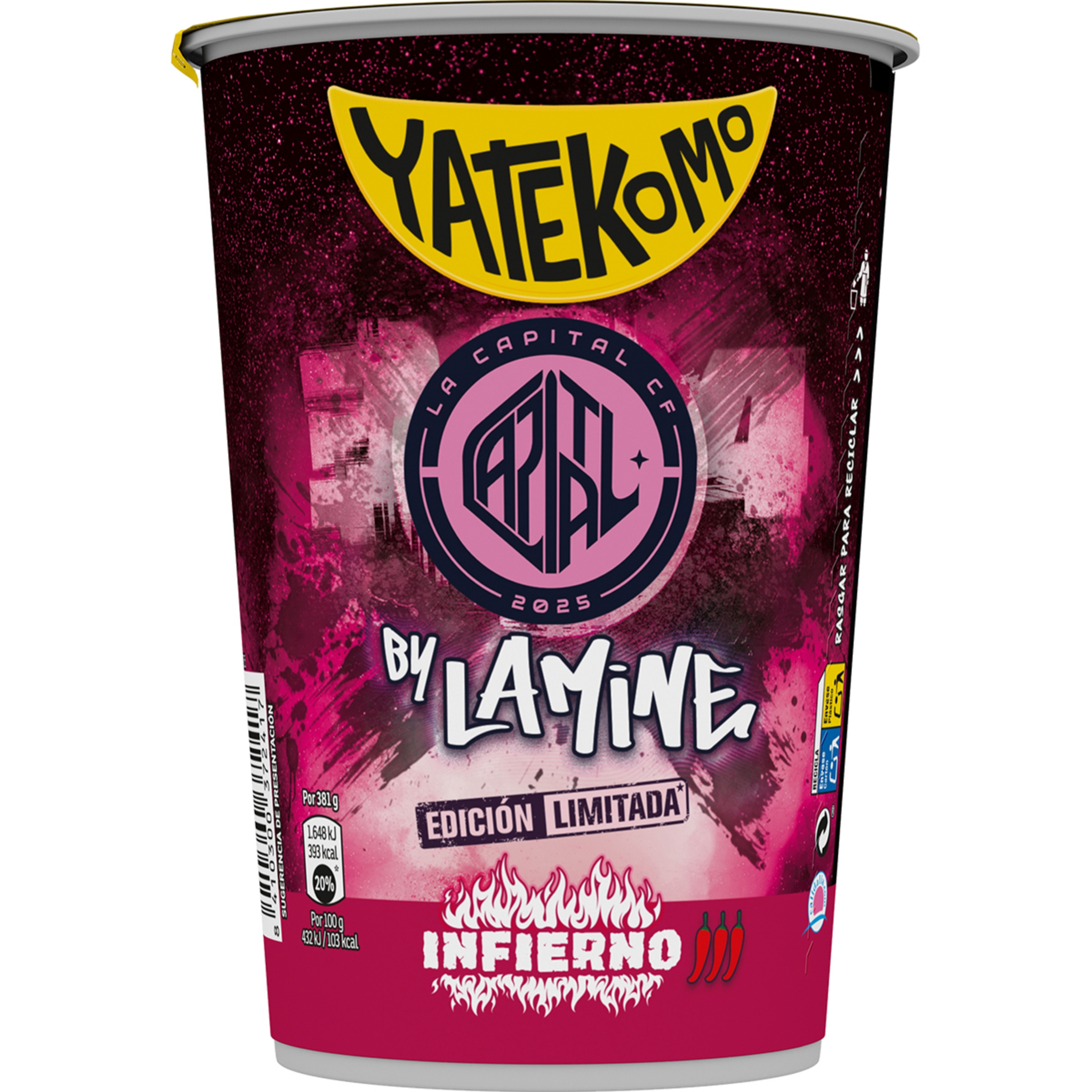 yama77naiso By Lamine fideos orientales Infierno vaso 81 g · YATEKOMO