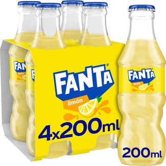FANTA Sparkling lemon soft drink 4-pack bottles 20 cl (glass container)