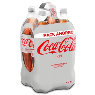 Refresco de cola sin azúcar sin calorías pack 4 botellas 2 l - Coca-cola Light