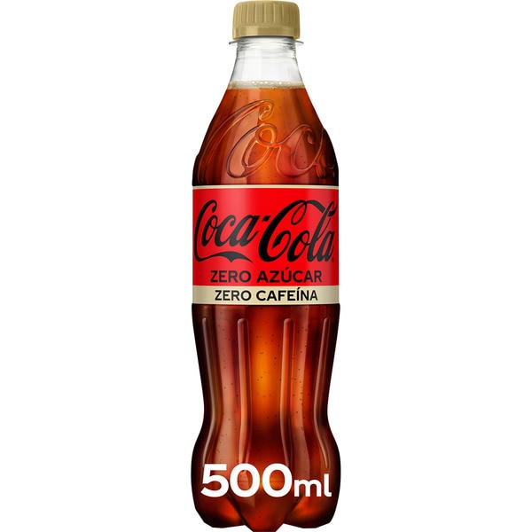 ZERO CAFFEINE sugar-free cola soft drink bottle 50 cl