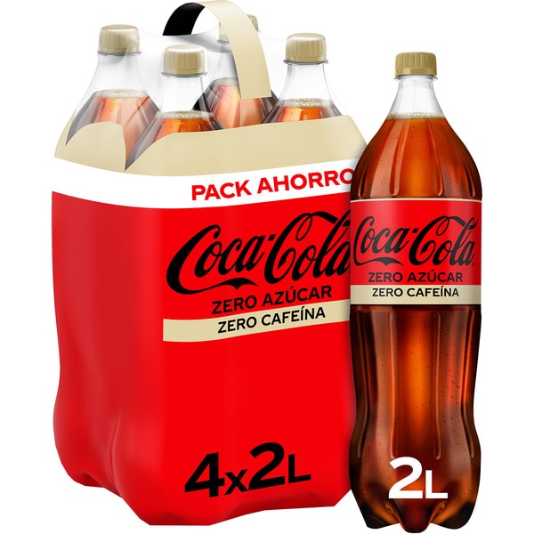 Cola-Erfrischungsgetränk zuckerfrei ZERO KOFFEIN 4er-Pack Flaschen 2 l