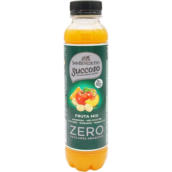 Natürliches Mineralwasser mit Fruchtsaft Zero Zuckerzusatz Flasche 40 cl (Apfel, Pfirsich, Banane, Orange und Maracuja)