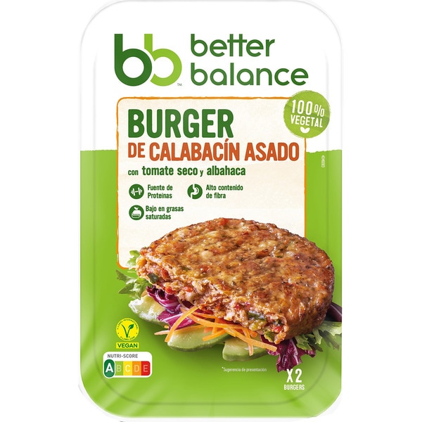 roast courgette vegan burger with sun-dried tomato and basil container 160 g
