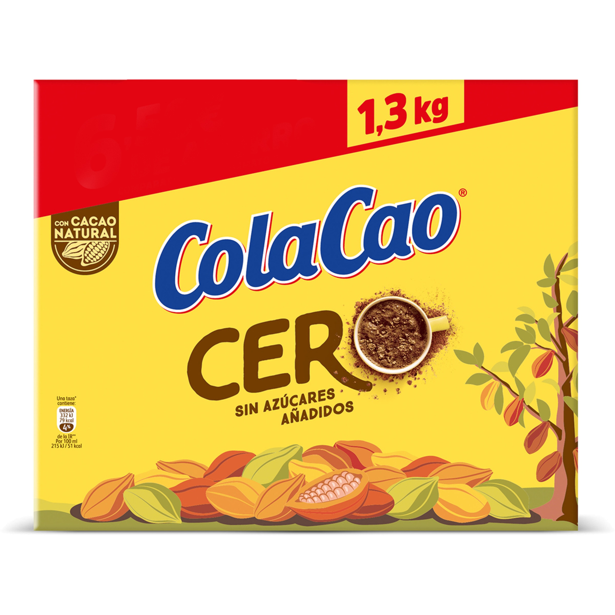 Cero cacao soluble sin azúcares añadidos