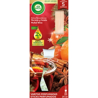 AIR WICK Mikado sweet memories air freshener with orange and cinnamon with essential oils can 25 ml