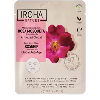 IROHA mascarilla facial Antiedad Global Rosa Mosqueta + ácido hialurónico sobre 1 unidad