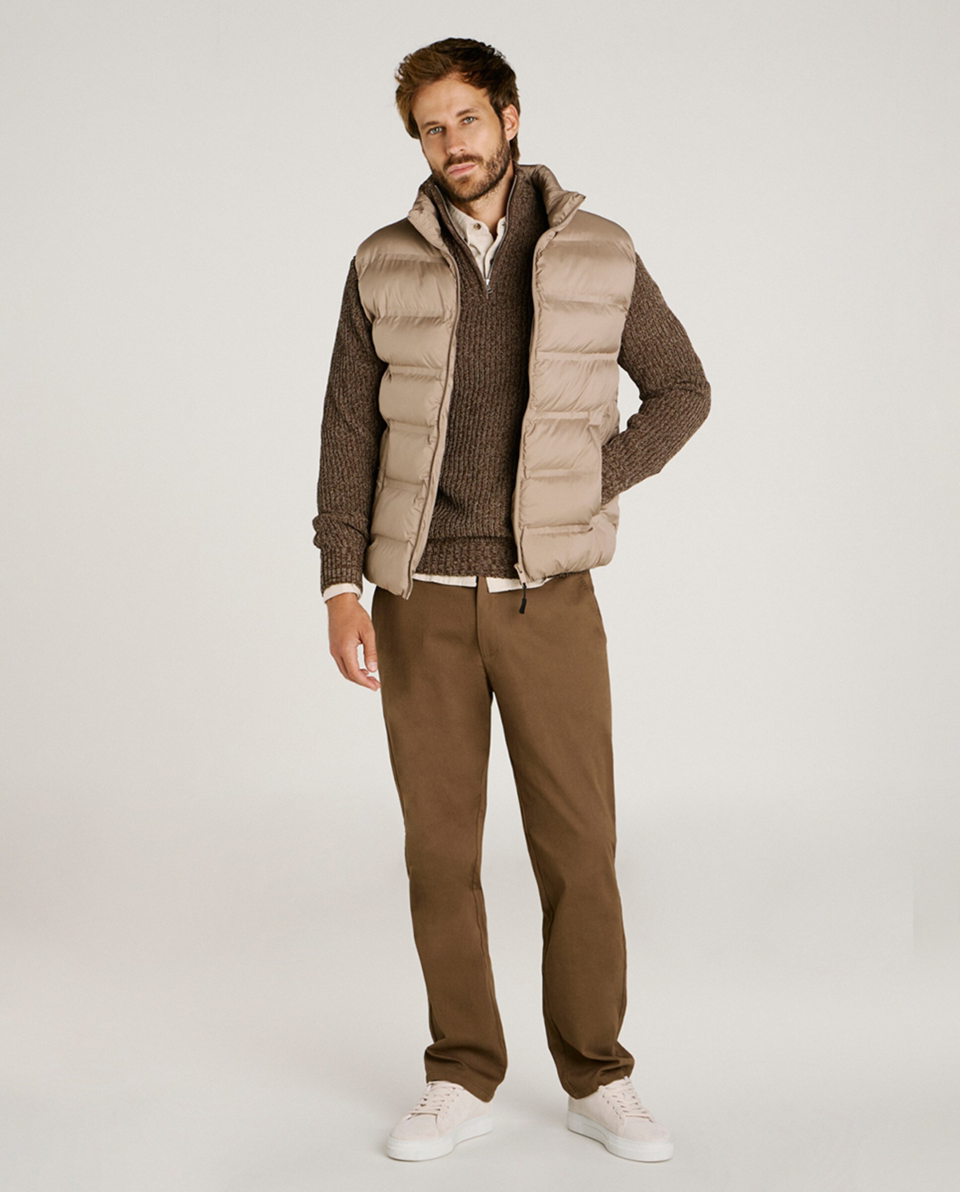 Colete Acolchoado Regular Fit Castanho-6