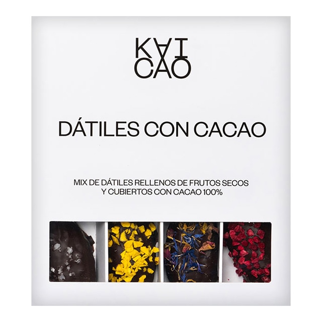 Dátiles rellenos de frutos secos y cubierto con cacao 100% Kaicao