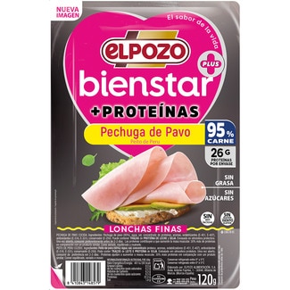 ELPOZO Wellness + Protein fat-free thin-sliced turkey breast sugar-free container 120 g gluten-free, lactose-free