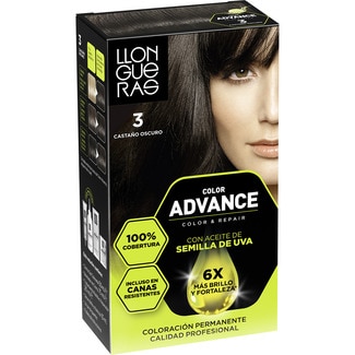LLONGUERAS tinte Color Advance castaño oscuro nº3 caja 1 unidad coloración permanente