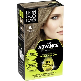 LLONGUERAS tinte Color Advance rubio claro ceniza nº 8.1 caja 1 unidad coloración permanente
