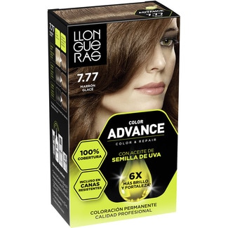 LLONGUERAS tinte Color Advance marrón glacé nº 7.77 caja 1 unidad coloración permanente