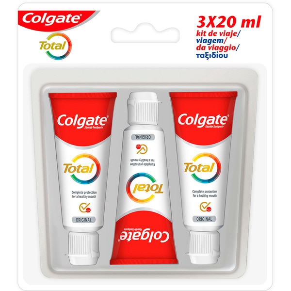 Pasta de Dentes Total Pack de Viagem Pack 3 embalagem 20 ml