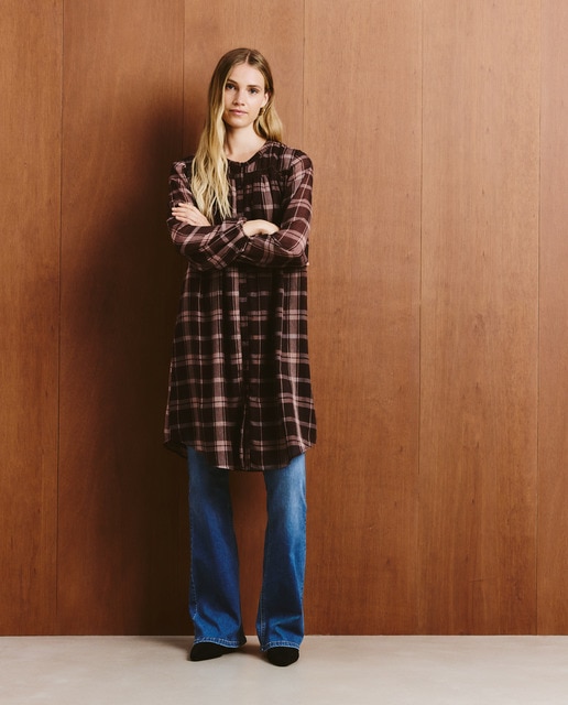 Vestido camisero de cuadros
