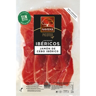 NAVIDUL Sliced grain-fed 50% Iberian breed ham, gluten-free container 104 g