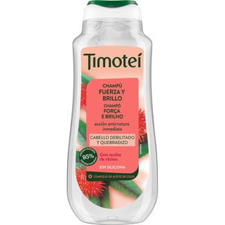 TIMOTEI champú Fuerza y Brillo para cabello debilitado y quebradizo con aceite de ricino frasco 300 ml